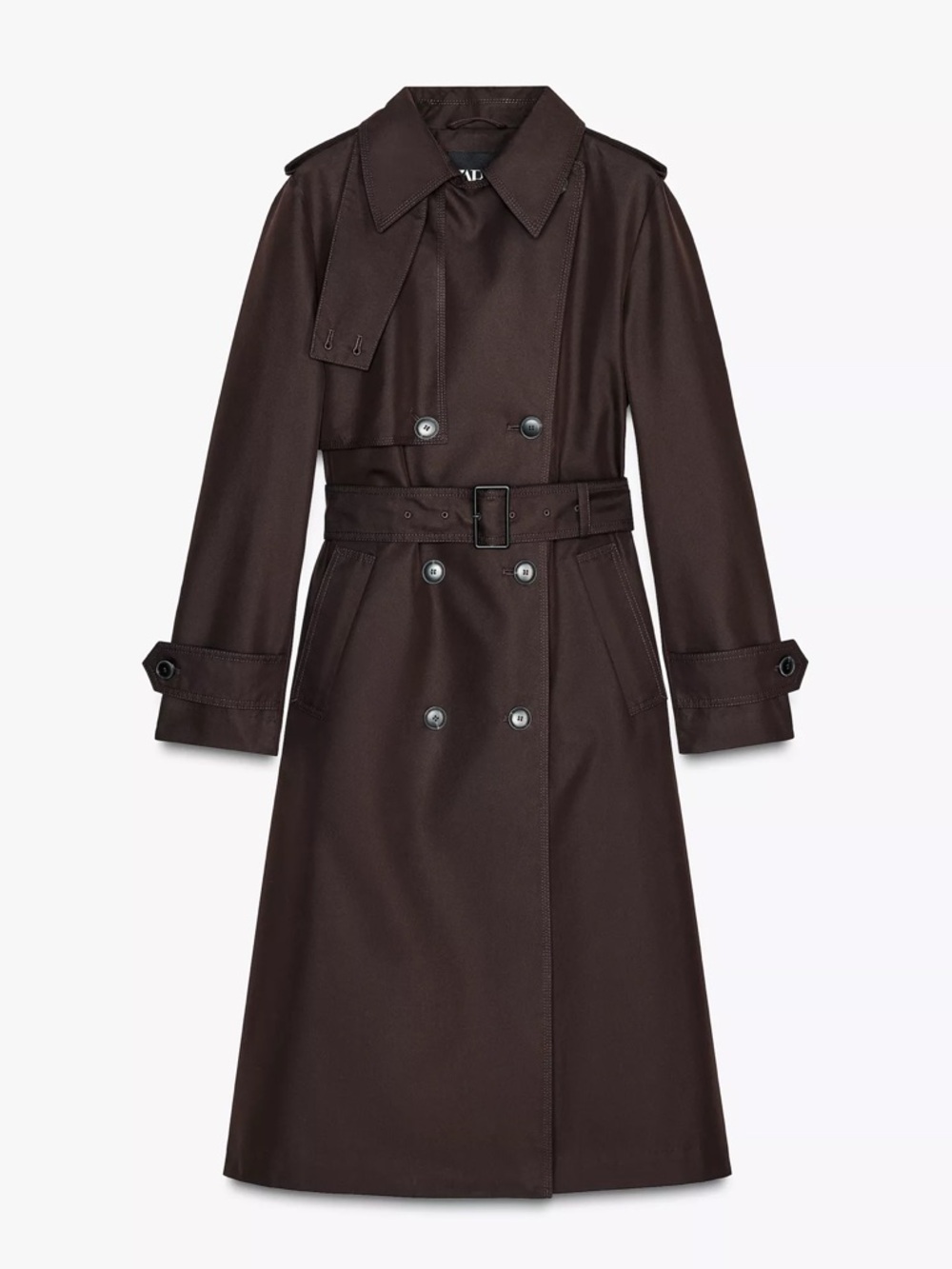 Zara Water Repellant Trench Chocolate brown